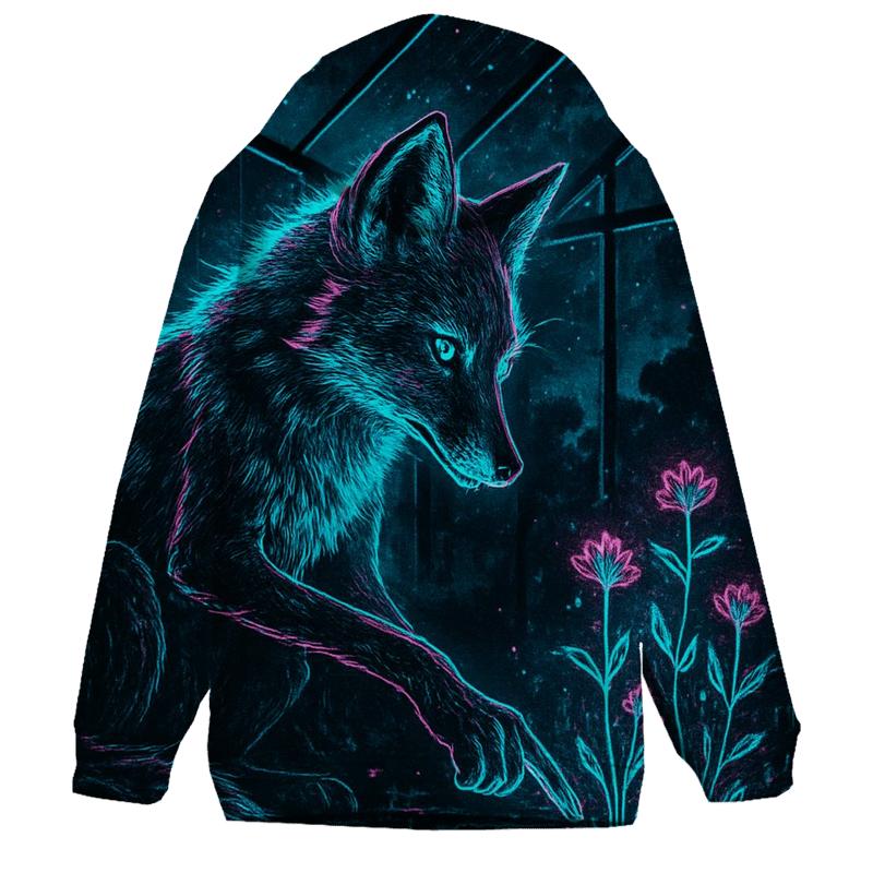 Hologram Botanist Fox embroidered hoodies