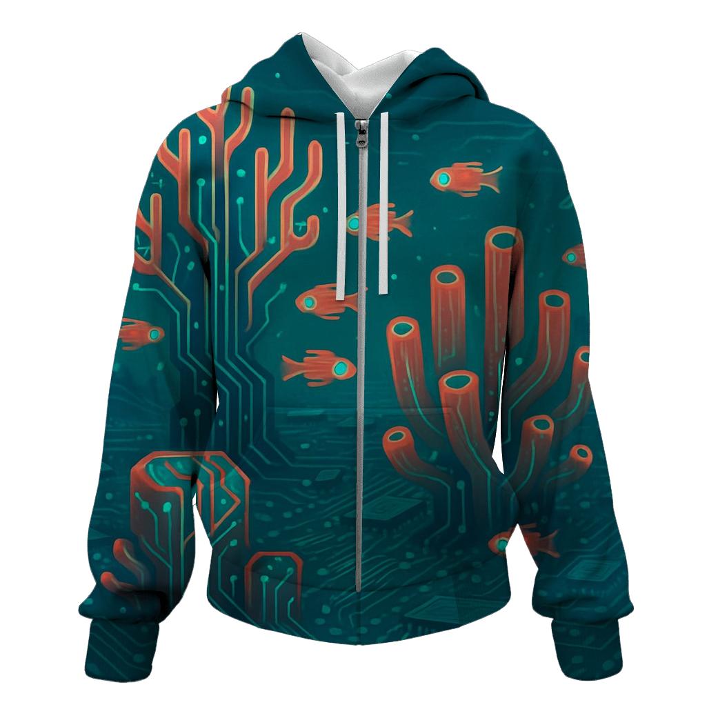Circuitboard Coral Reef hoodie styles