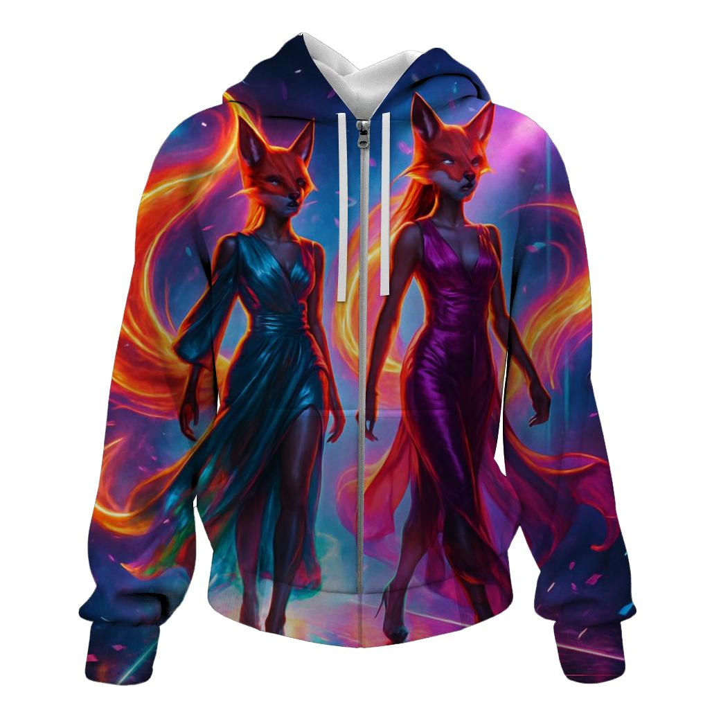 Neon Foxfire Runway hoodie designs