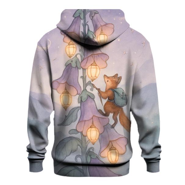 Lantern-Bound Foxglove Tower heavyweight hoodies