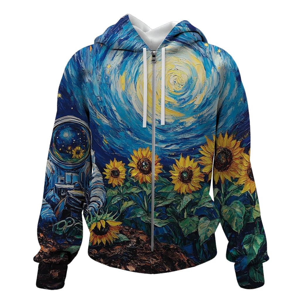 Van Gogh Inspired Astronaut Garden heavyweight hoodies