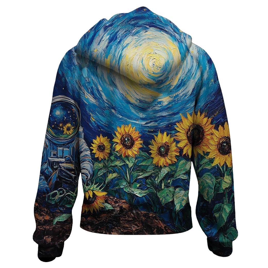 Van Gogh Inspired Astronaut Garden heavyweight hoodies