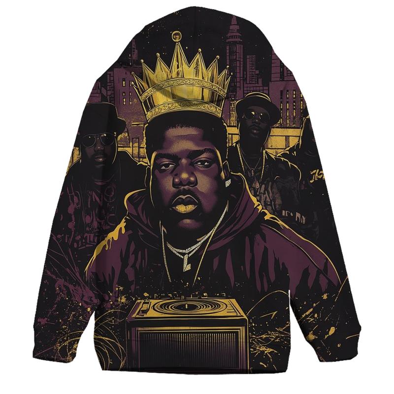 Crown Cipher Skyline graphic hoodies