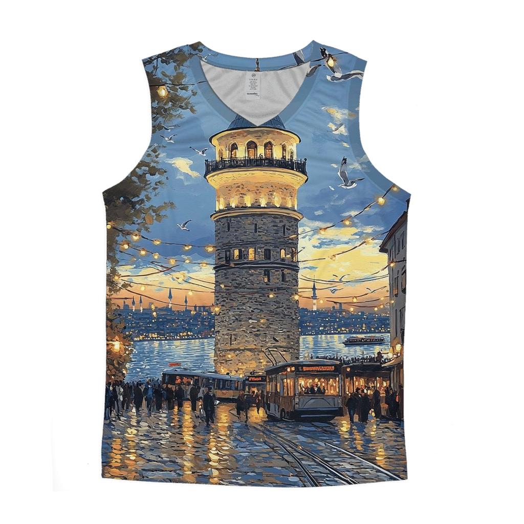 Galata Tower - Istanbul casual summer tank tops