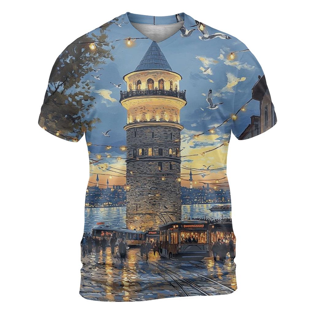 Galata Tower - Istanbul custom all-over print shirts