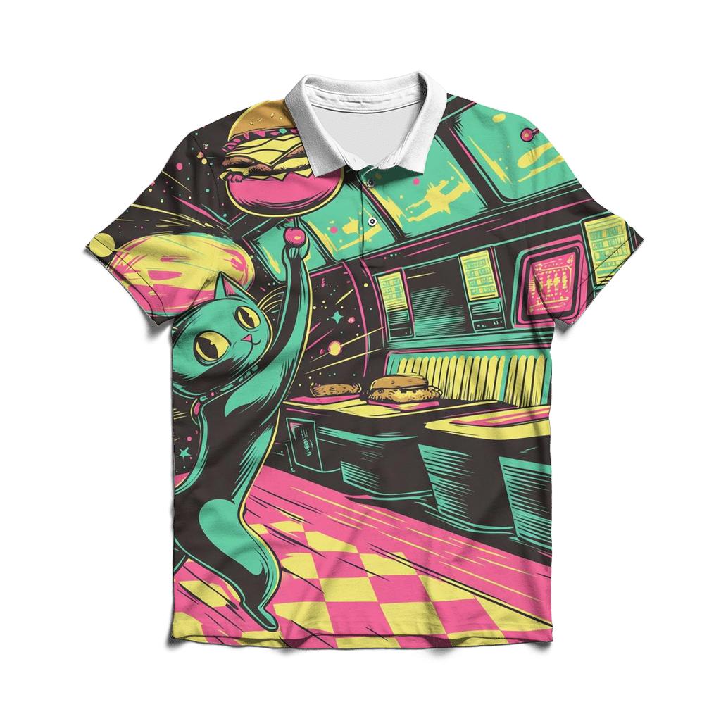 Cosmic Diner Riot embroidered polo tops
