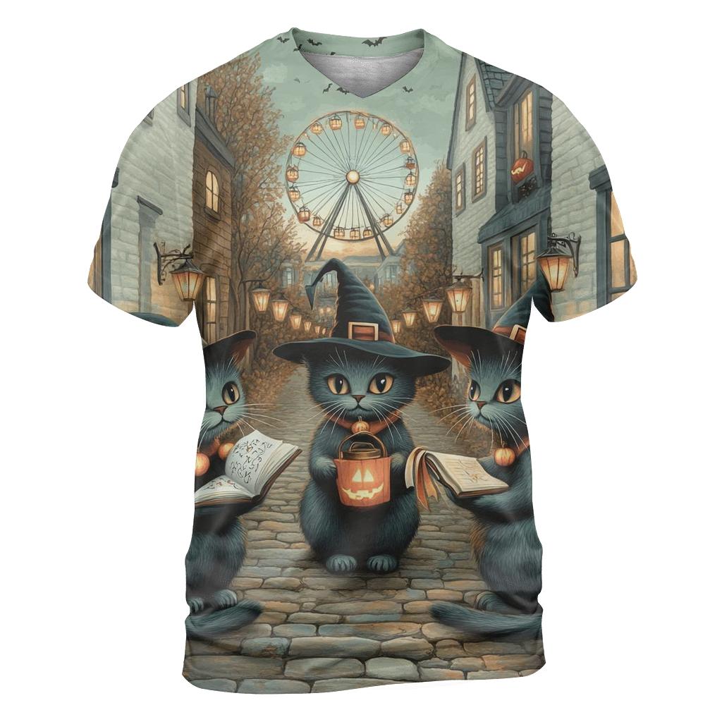 Lantern Street Cat Coven creative print fashion shirts