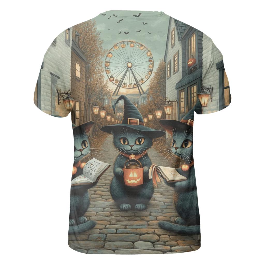 Lantern Street Cat Coven creative print fashion shirts