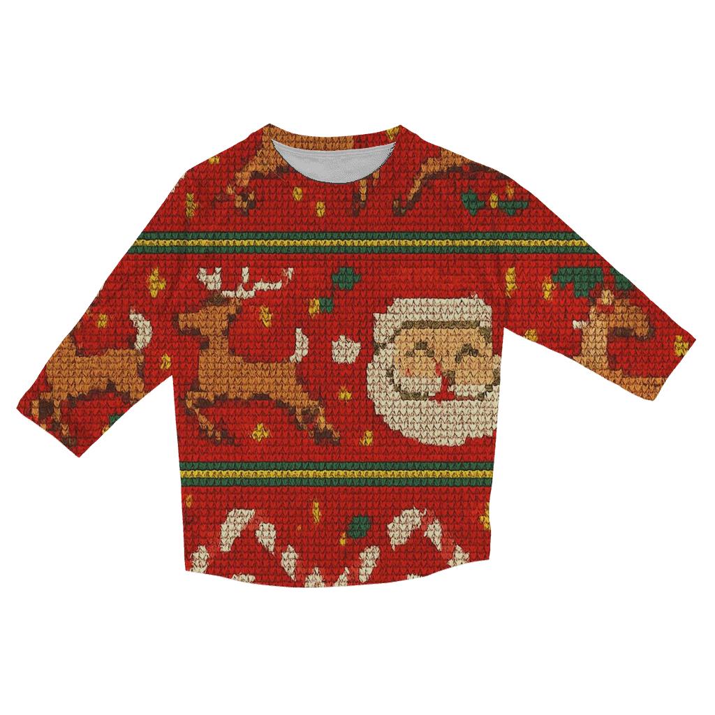 Tacky Tinsel Carousel Design casual three quarter sleeve shirts