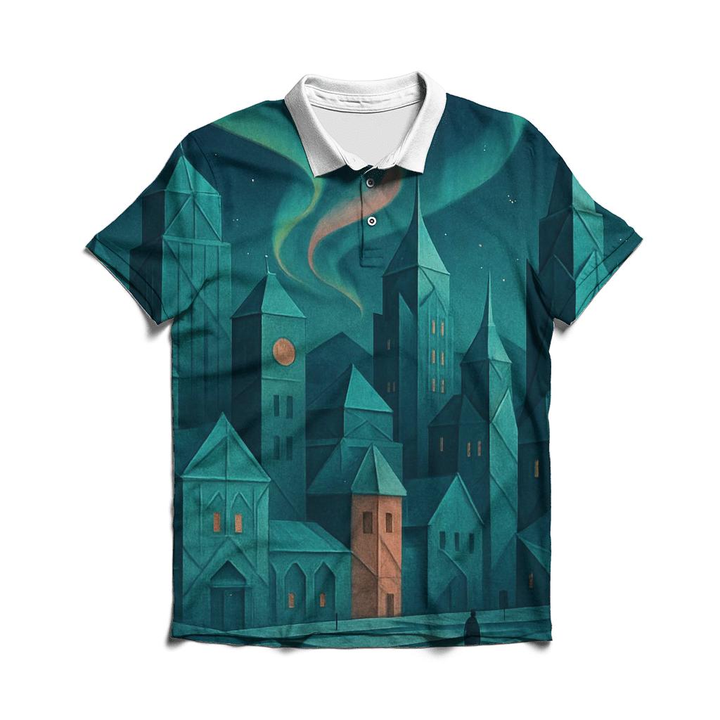 Aurora Origami City branded logo polo shirts