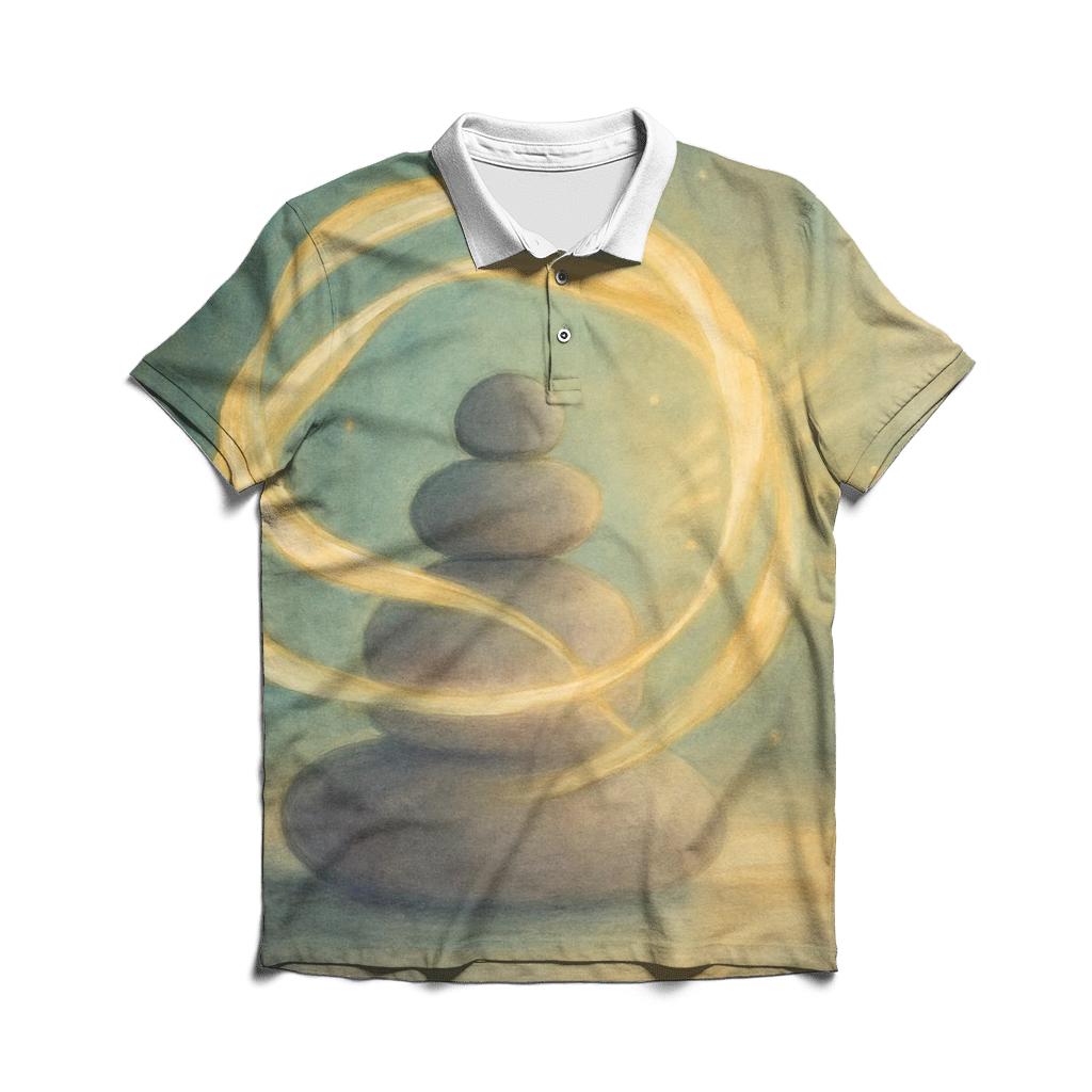 Luminous Embrace embroidered polo tops