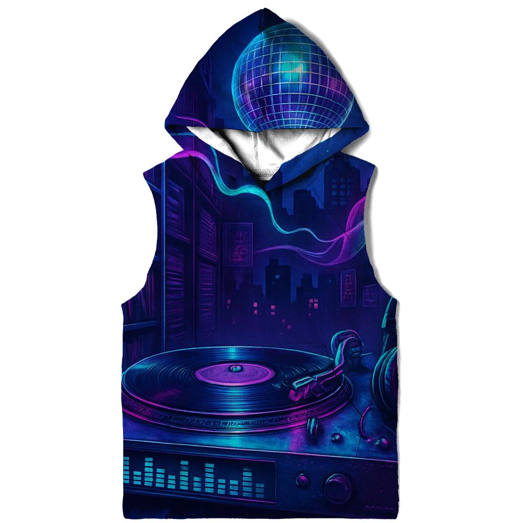 Holographic Turntable Alley printed hoodies