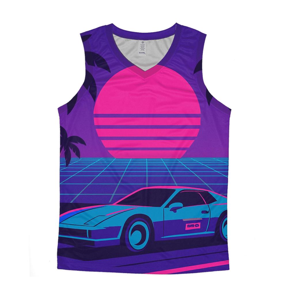 Neon Skyline Mirage sports performance tank tops