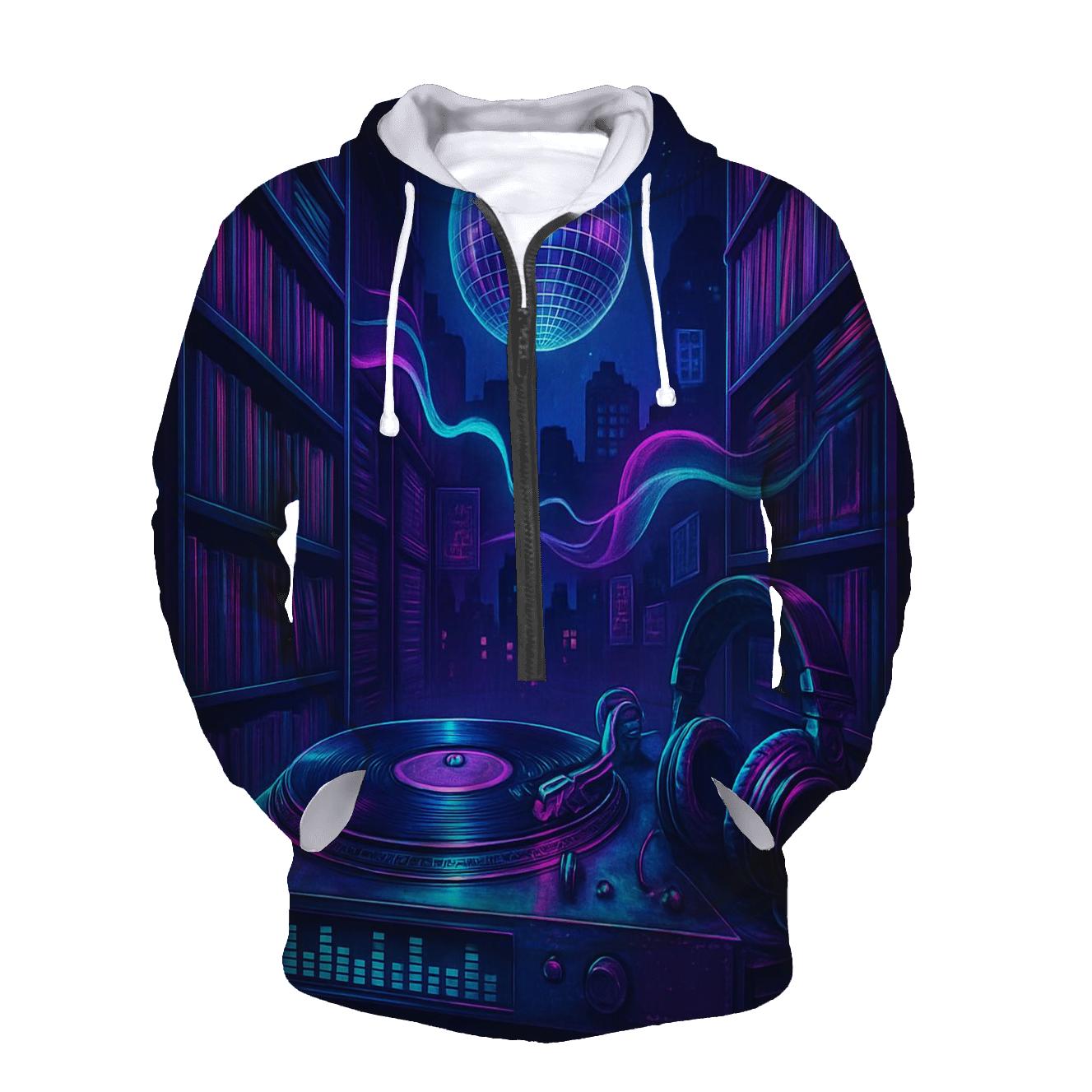 Holographic Turntable Alley custom hoodies