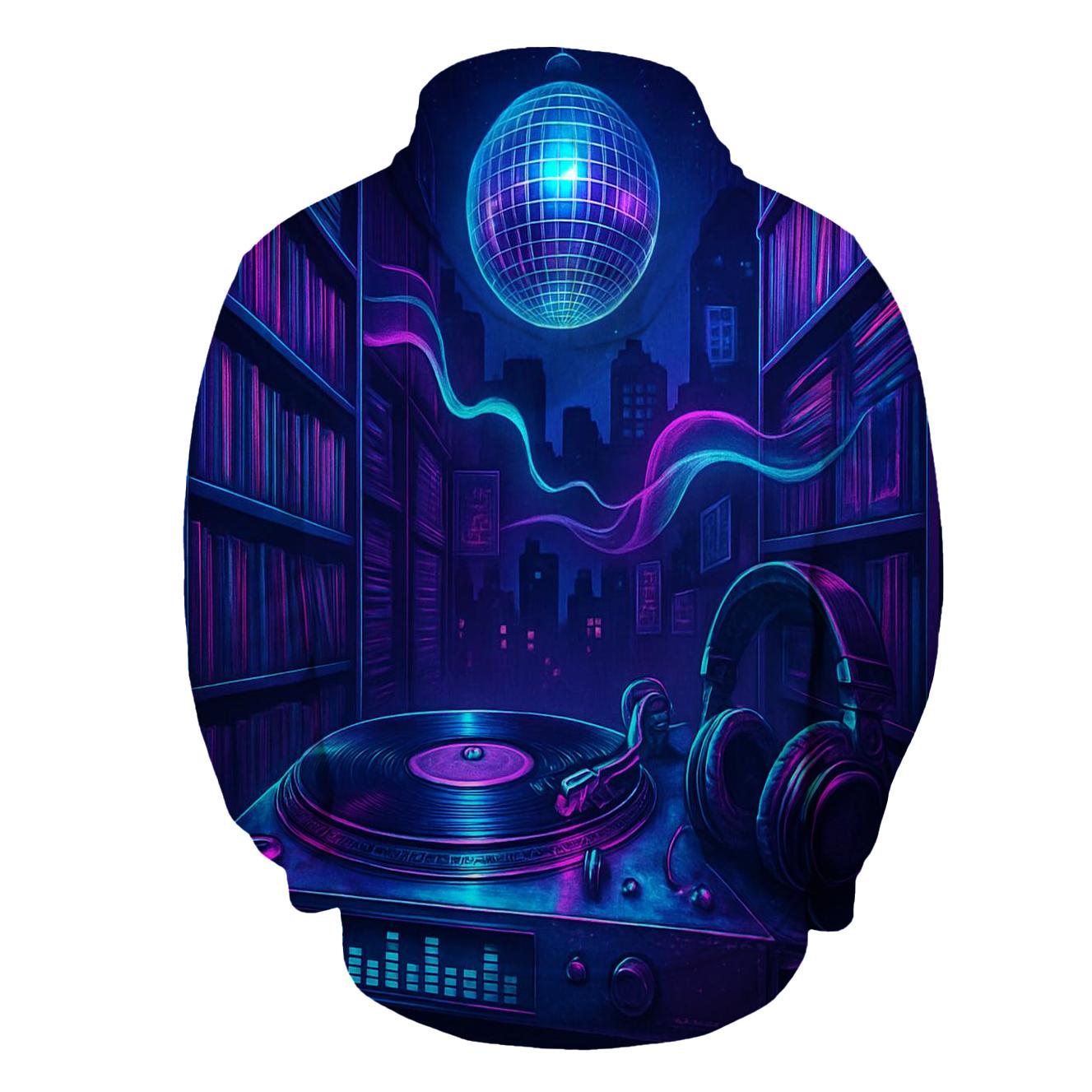 Holographic Turntable Alley custom hoodies