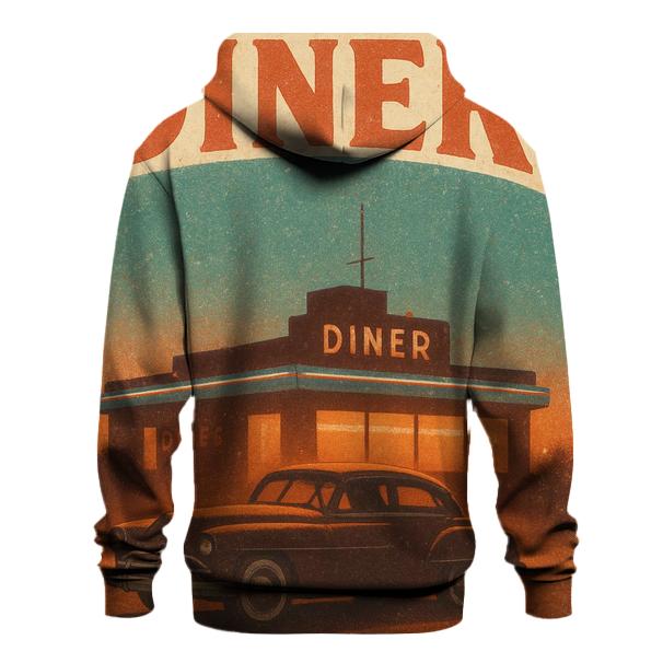 Burnt Orange Roadside Diner Postcard custom hoodies
