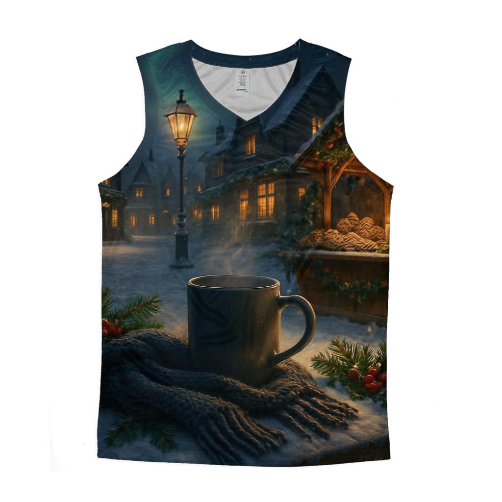 Midnight Carol Under Northern Lights trendy fitted tank tops