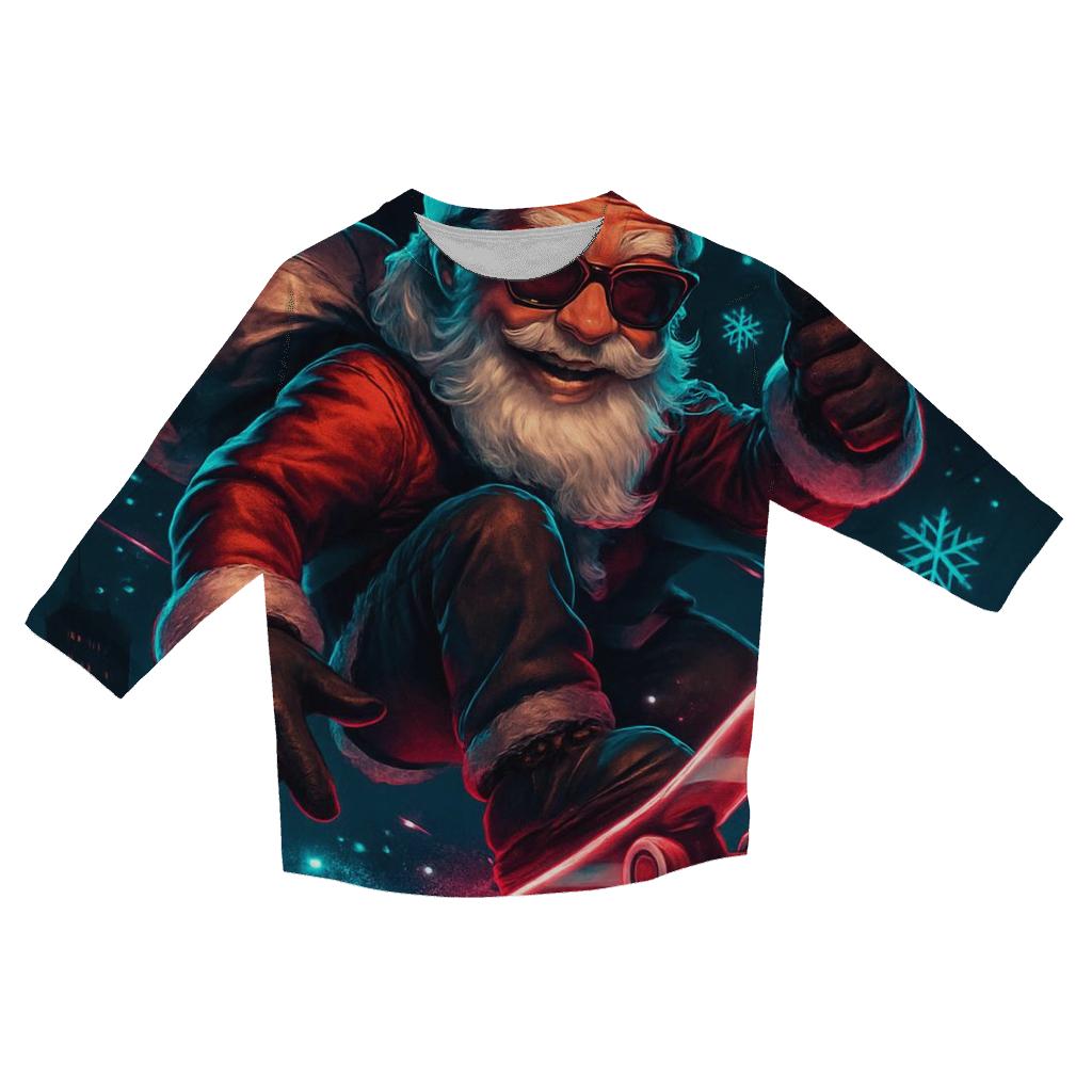 Neon Night Santa Skate stylish quarter sleeve tops