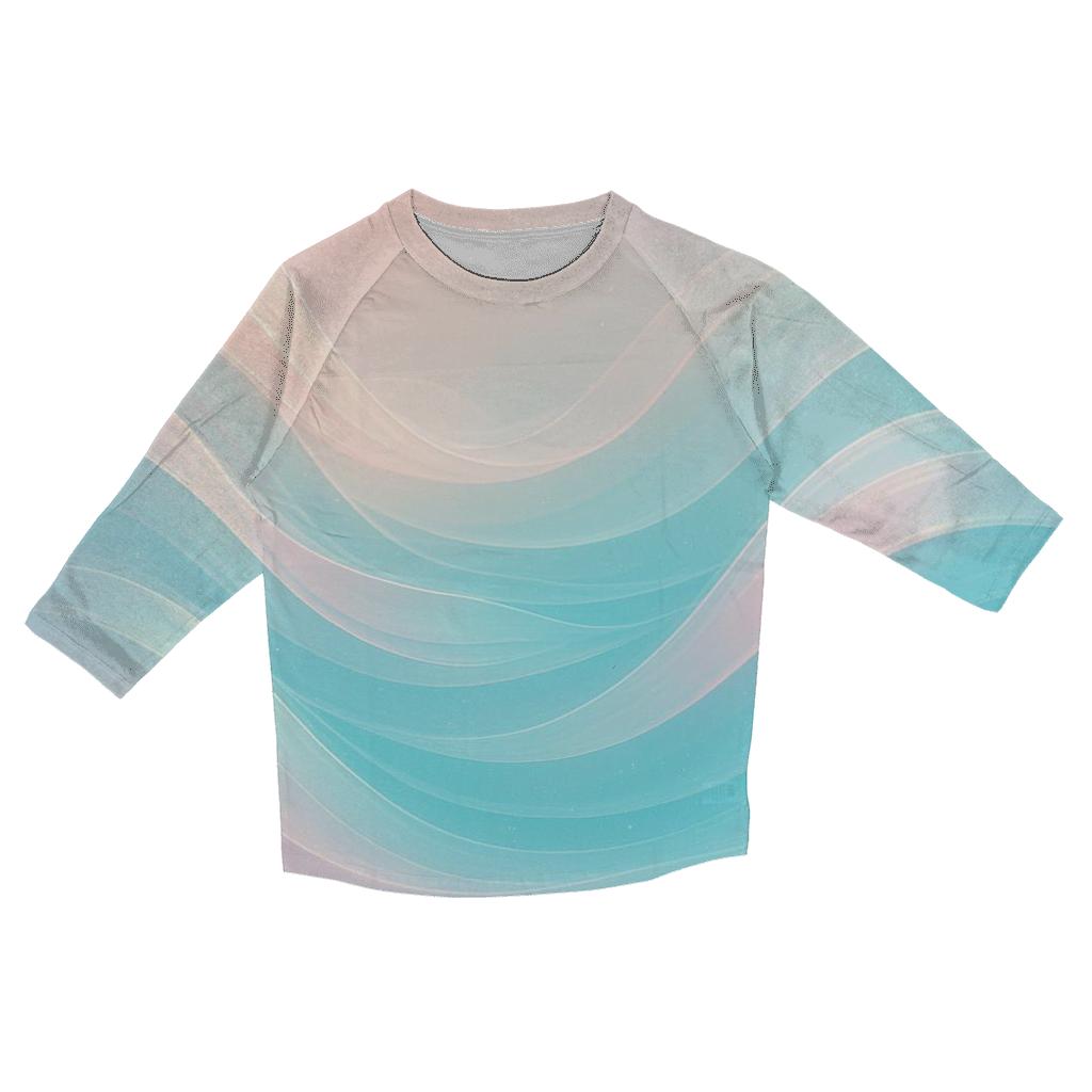 Aurora Waves Gradient stylish quarter sleeve tops