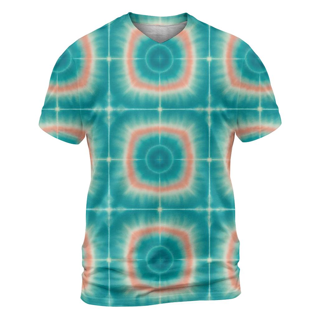 Itajime Nebula Grid vibrant all-over design tees