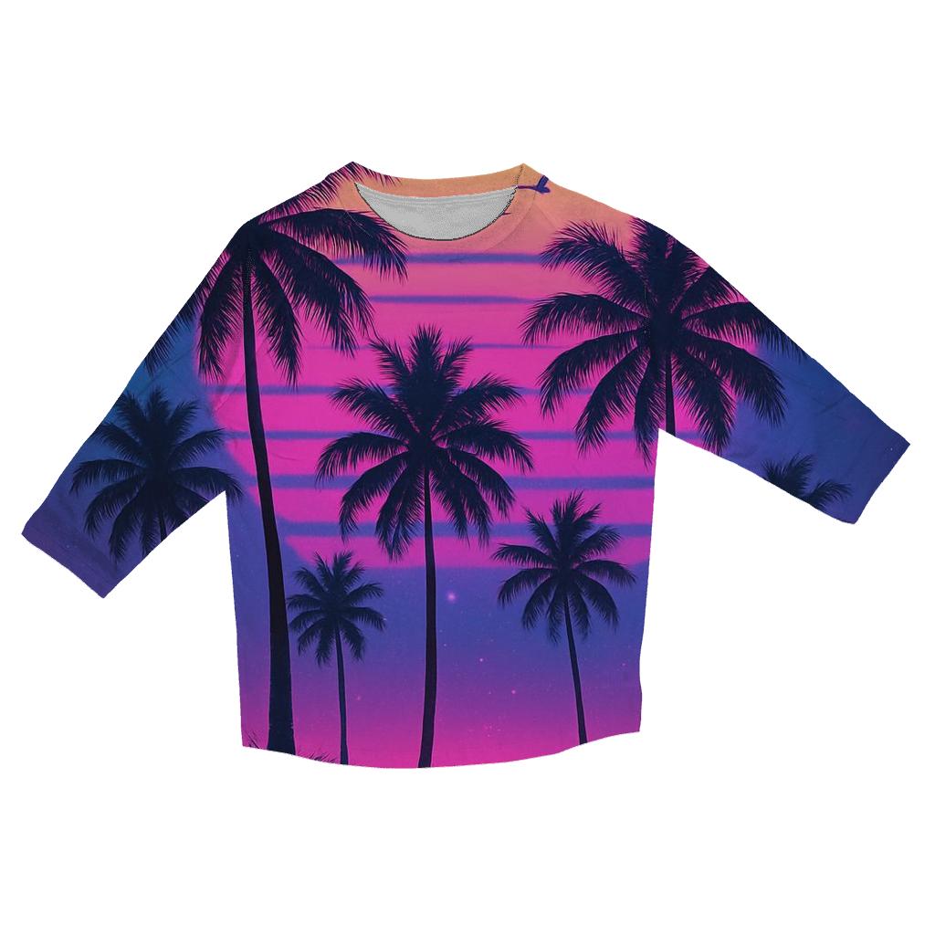 Neon Palm Reverie personalized 3/4 sleeve tees