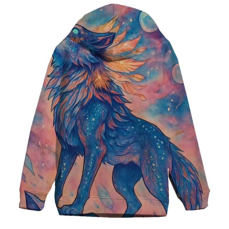 Nebula Sentinel Wolf embroidered hoodies