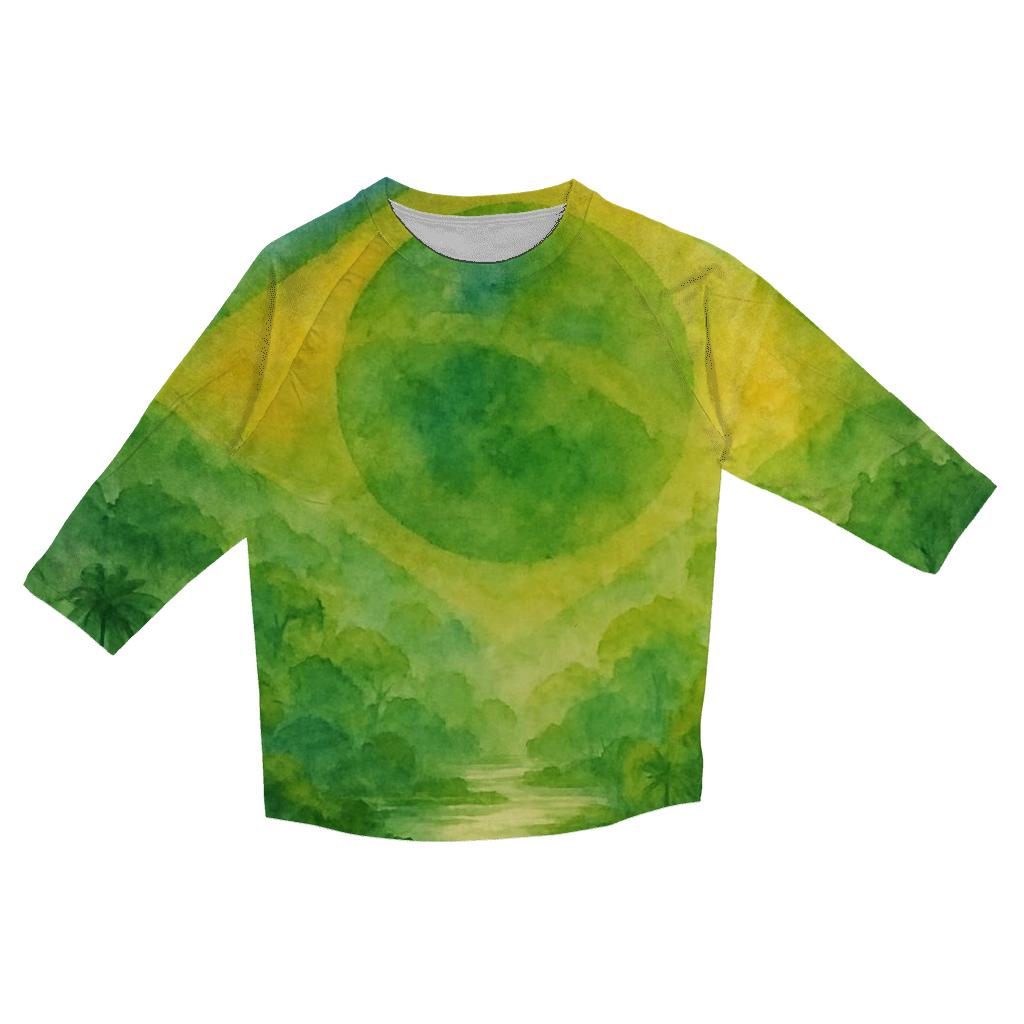Brazilian Amazon Watercolor custom 3/4 sleeve shirts