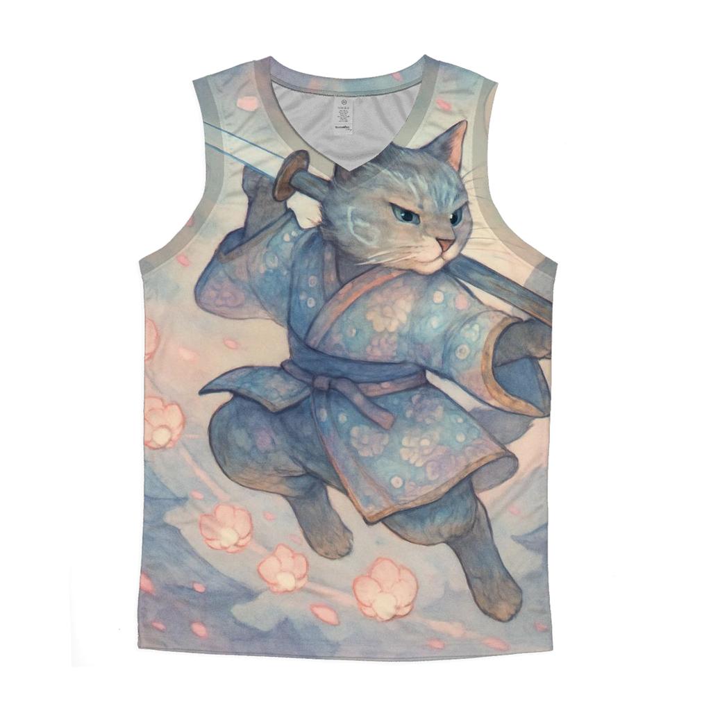 Samurai Moon Guardian Cat casual summer tank tops