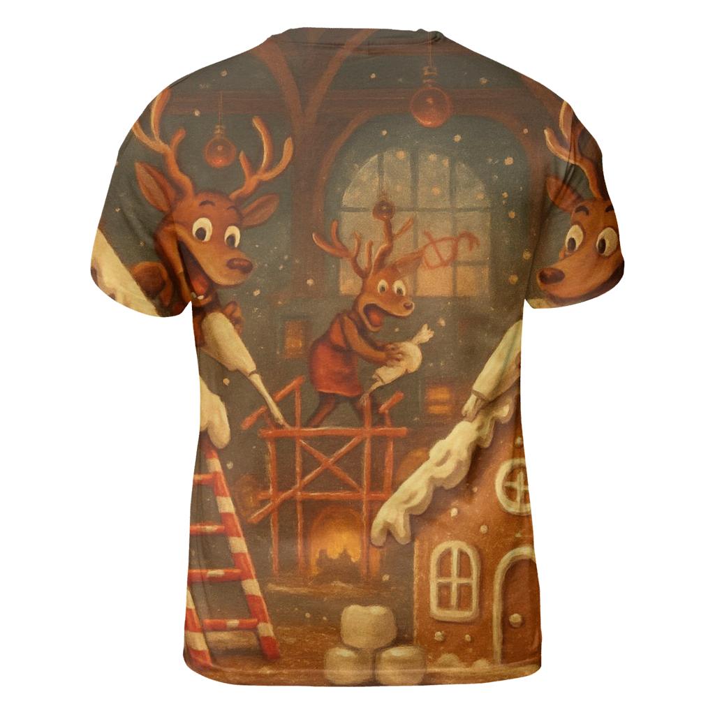 Gingerbread Workshop Reindeer Riot custom all-over print shirts