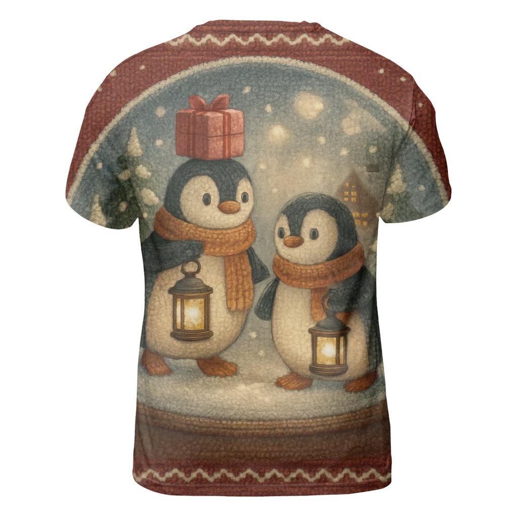 Snowglobe Penguin Lantern Parade trendy printed shirt styles
