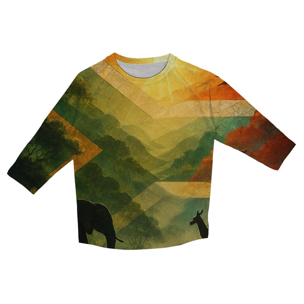 South Africa Mosaic Forest trendy 3/4 sleeve tops