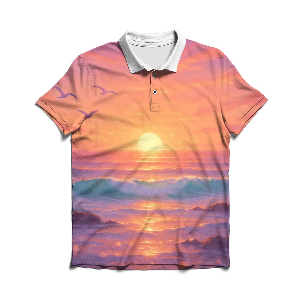 Coral Tide Horizon stylish collar polo tees