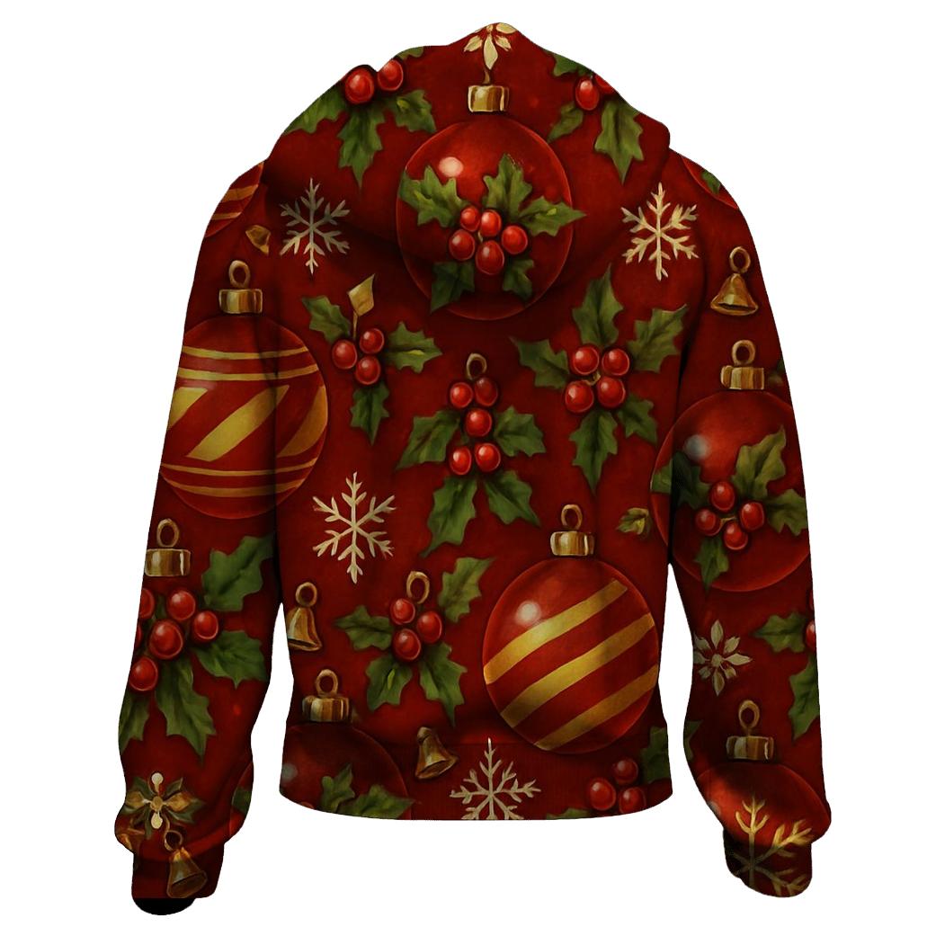 Classic Ornament Grid On Red Background pullover hoodies