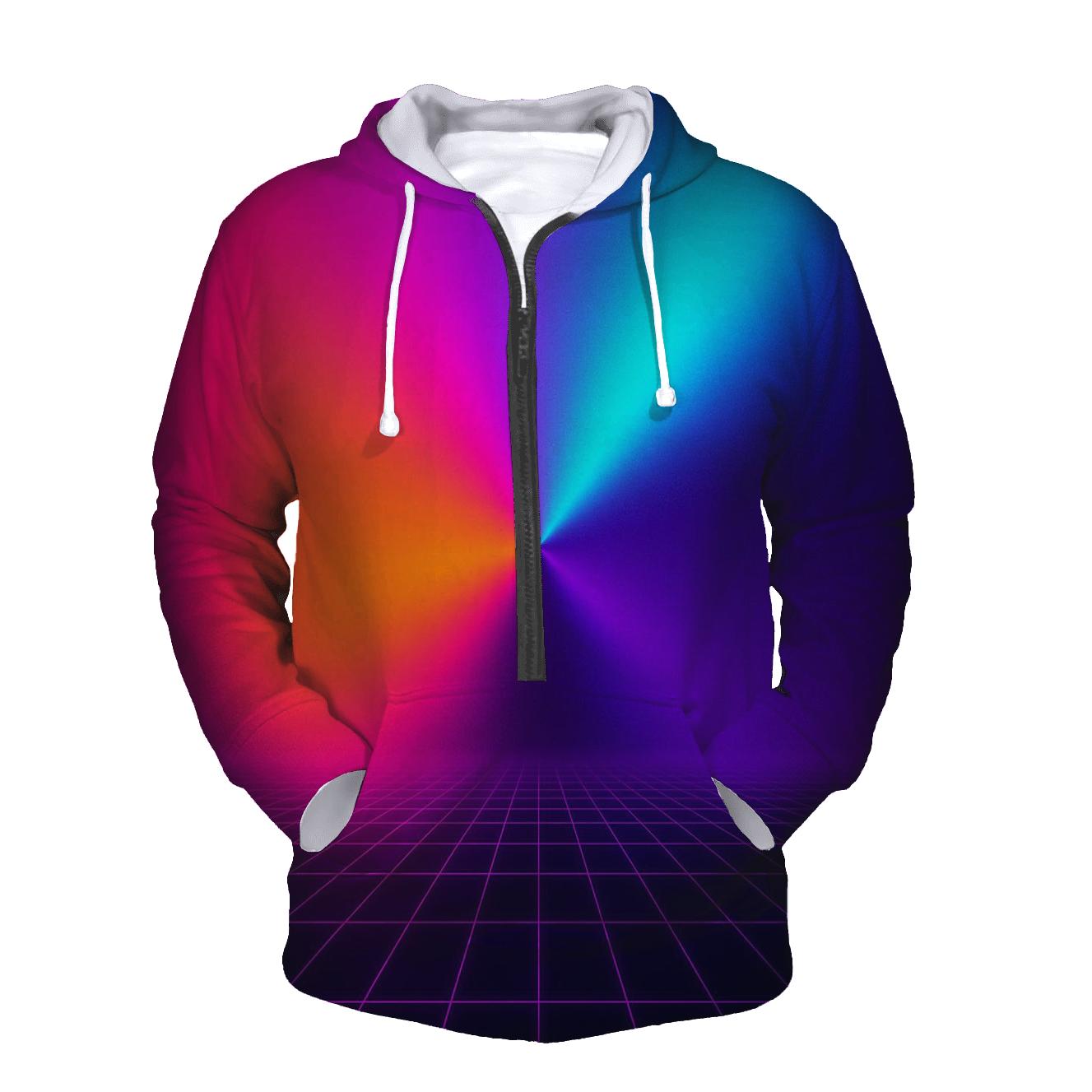Neon Grid Sunset hoodie designs