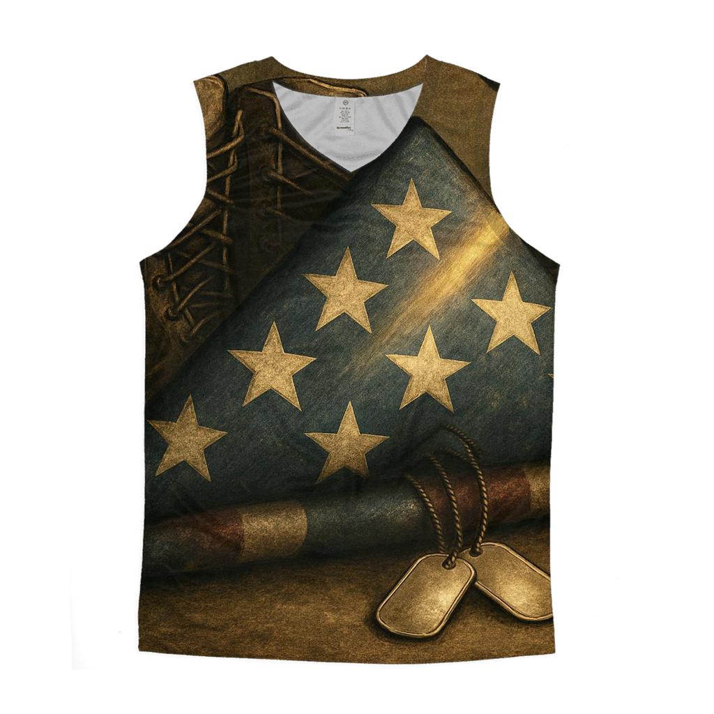 Folded Honor Still Life personalized athletic tanks