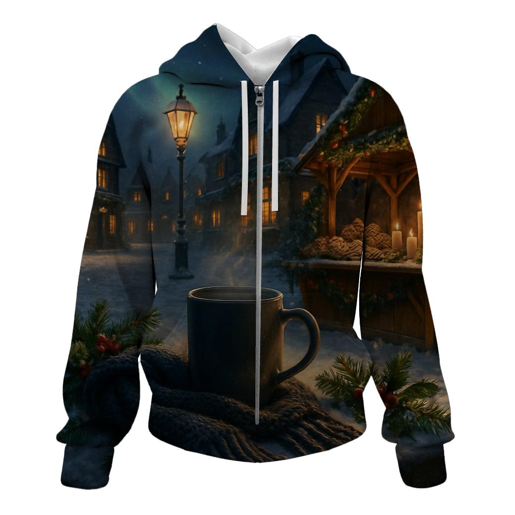 Midnight Carol Under Northern Lights custom hoodies