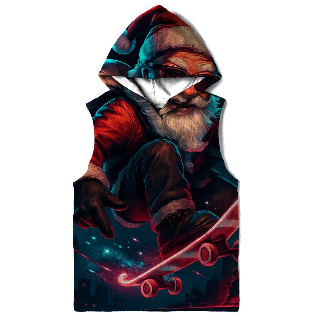 Neon Night Santa Skate pullover hoodies