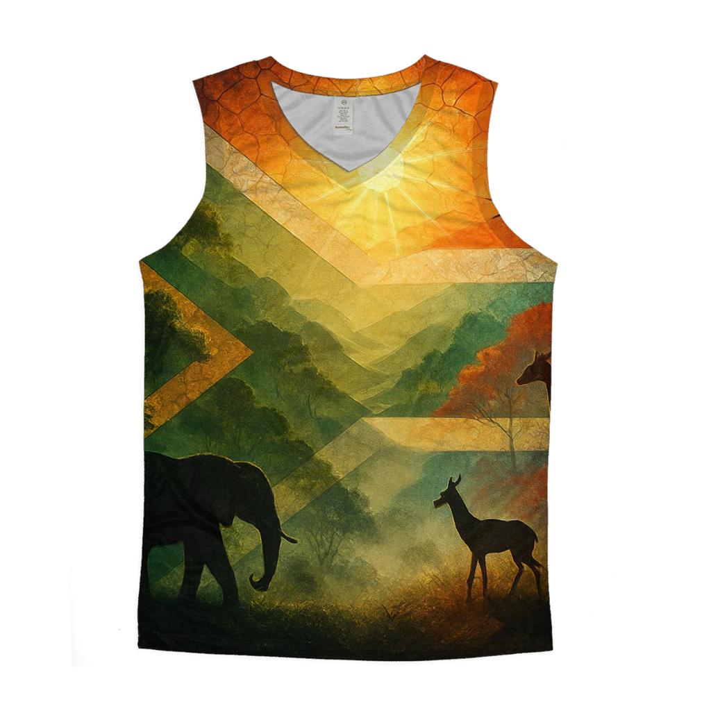 South Africa Mosaic Forest graphic print tank tops
