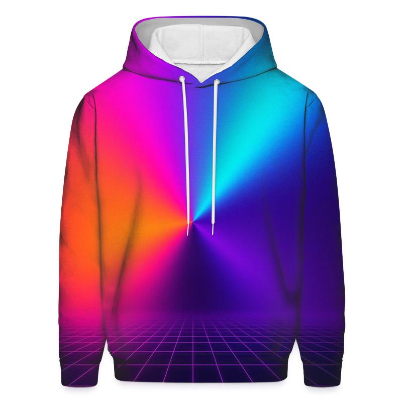 Neon Grid Sunset zip-up hoodies