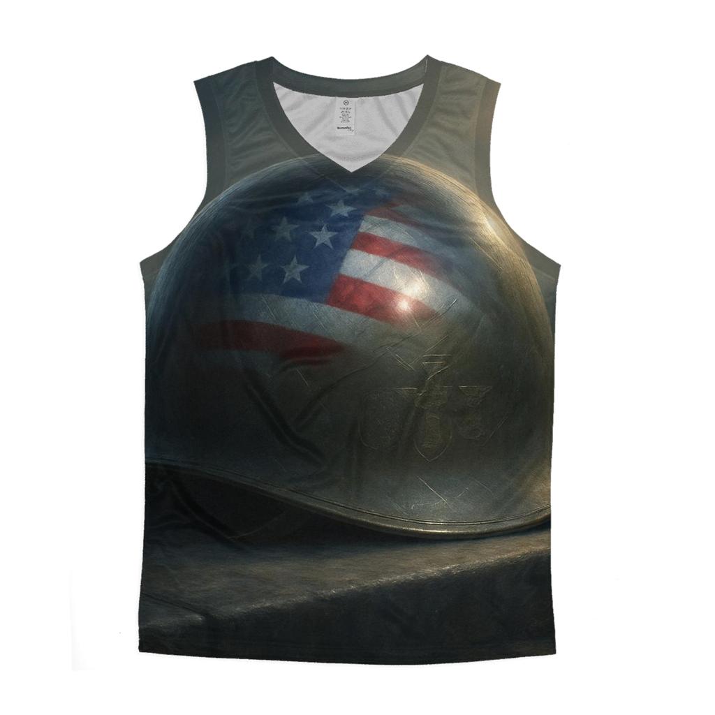 Guardian Helmet Reflection graphic print tank tops