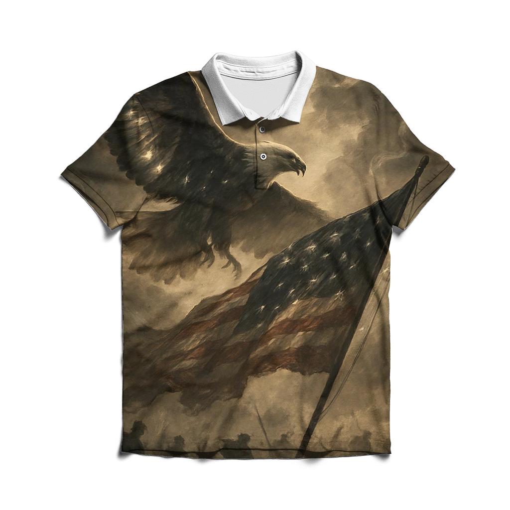 Eagle Over Watch stylish collar polo tees