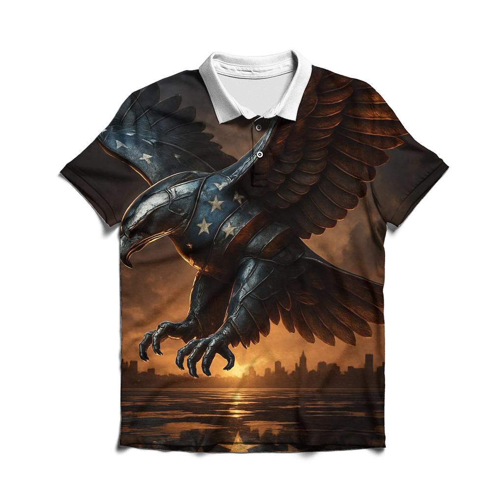 United States Metallic Eagle custom polo shirts