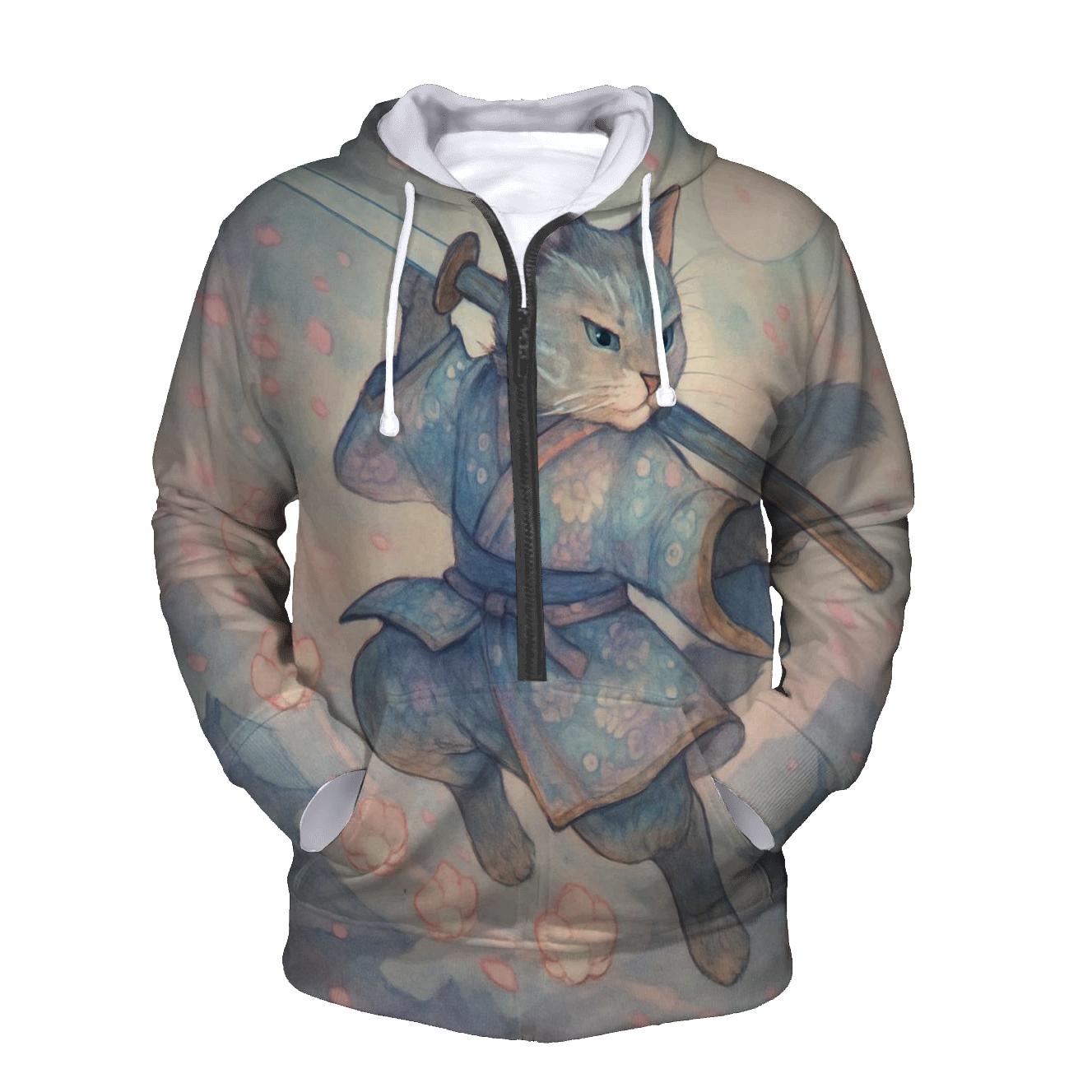 Samurai Moon Guardian Cat hoodie trends