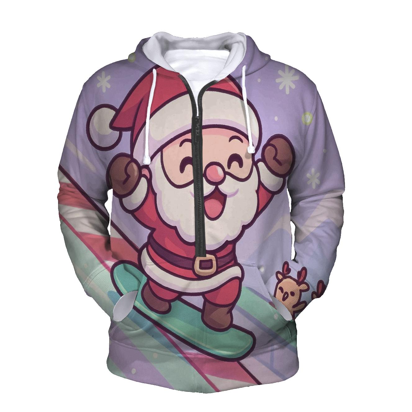 Chibi Snowboard Santa Boom hoodie styles