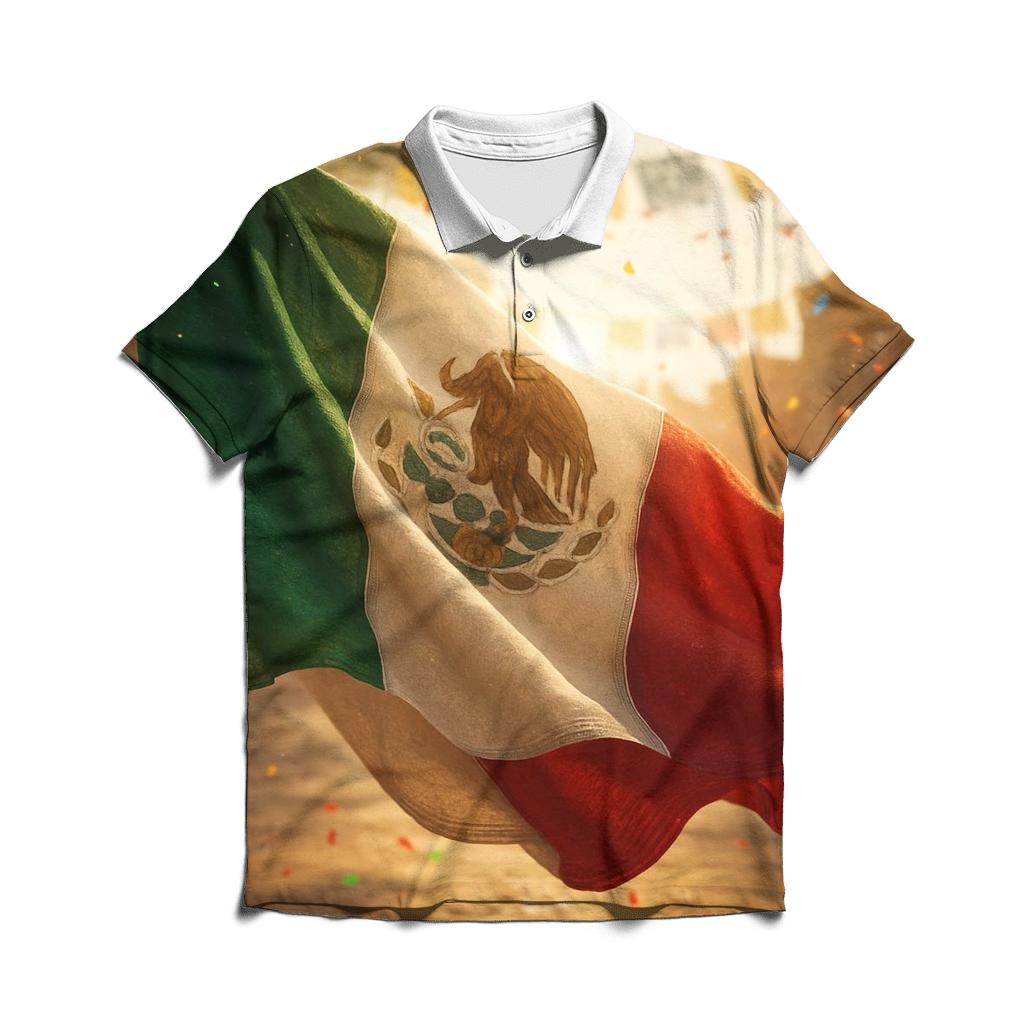 Mexico Fiesta Fabric Dance embroidered polo tops