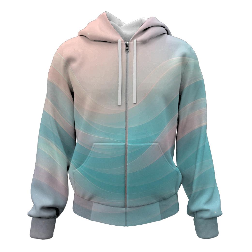 Aurora Waves Gradient premium hoodies