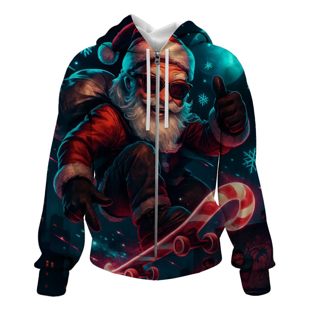 Neon Night Santa Skate hoodie styles