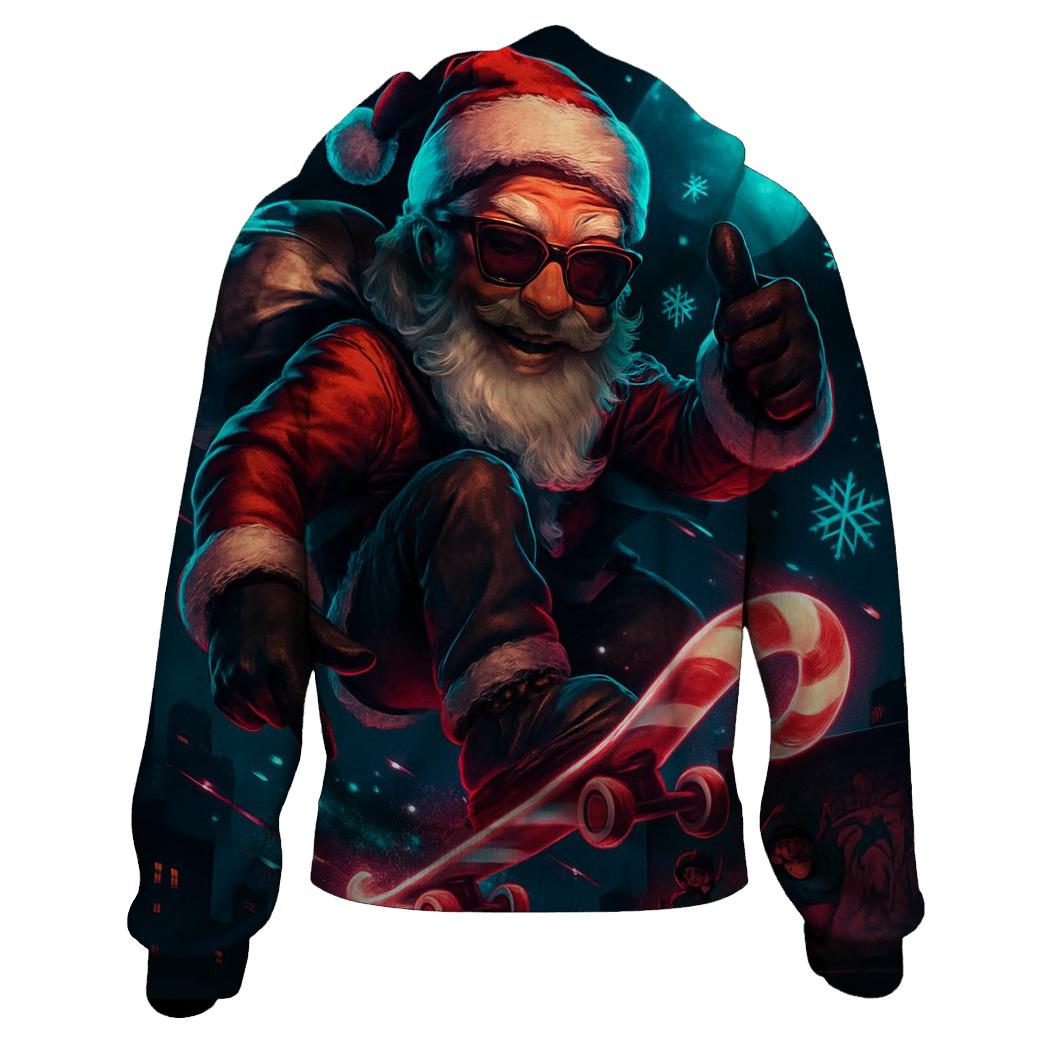 Neon Night Santa Skate hoodie styles