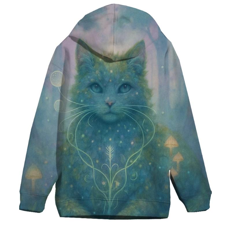 Dreamweaver Forest Spirit Cat graphic hoodies