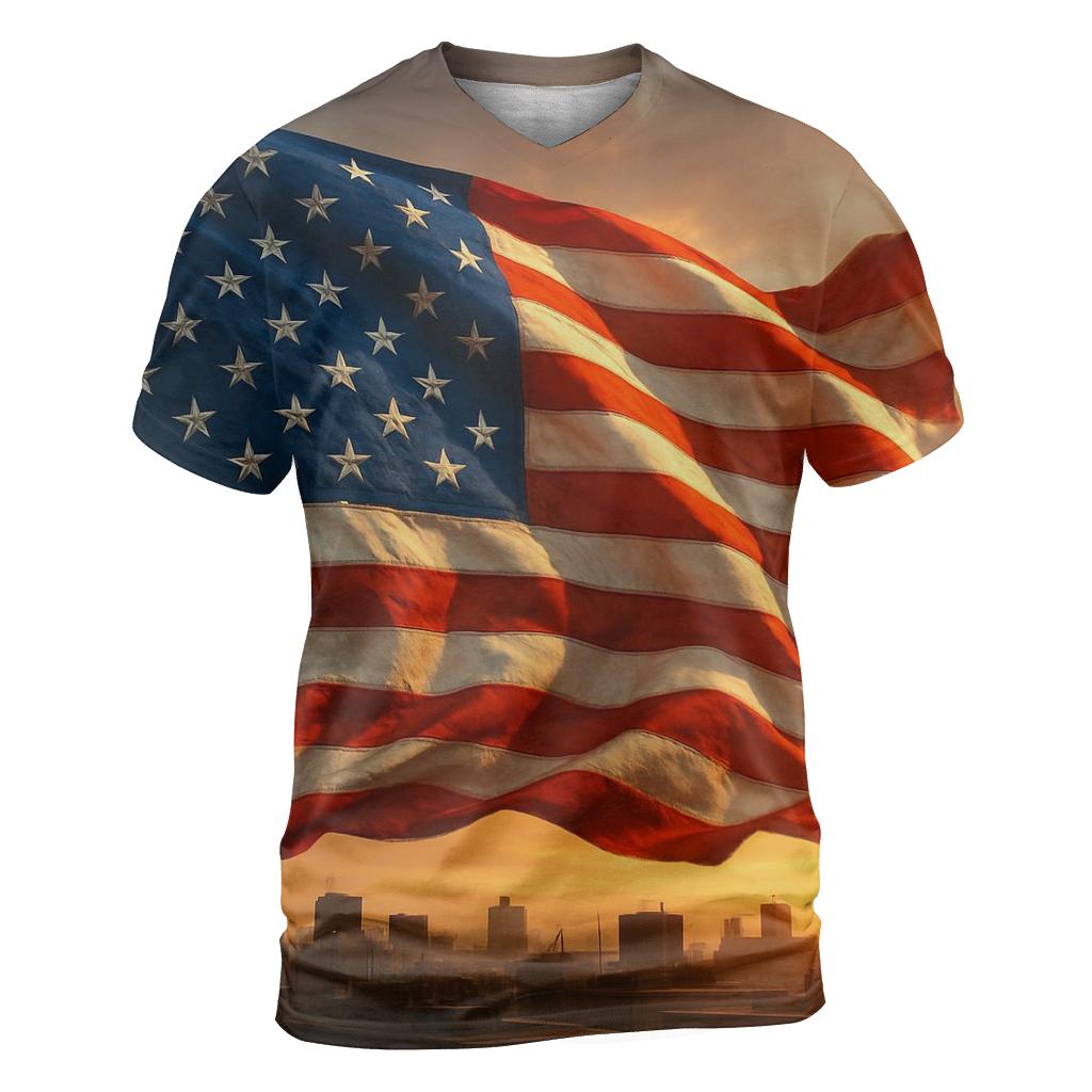 Liberty Fabric Surge vibrant all-over design tees
